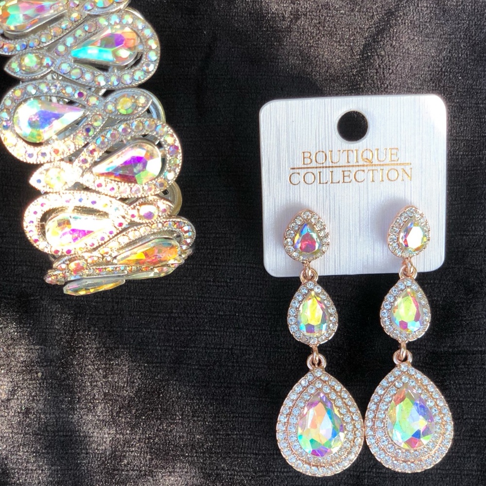 Matching bracelet and earring set.